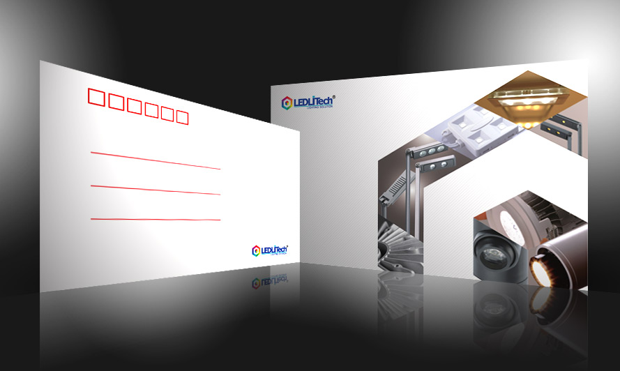 黑眼睛广告为莱德利照明科技设计的明信片