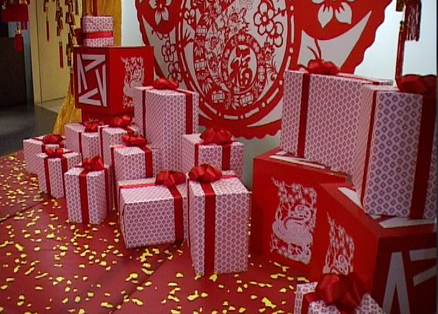 万科新年气氛营造-总部大堂开始布置5