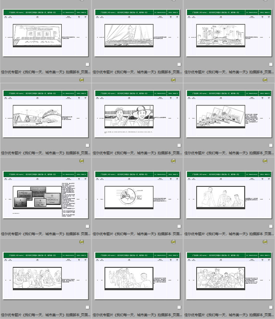 佳尔优专题片《我们每一天，城市美一天》拍摄脚本10