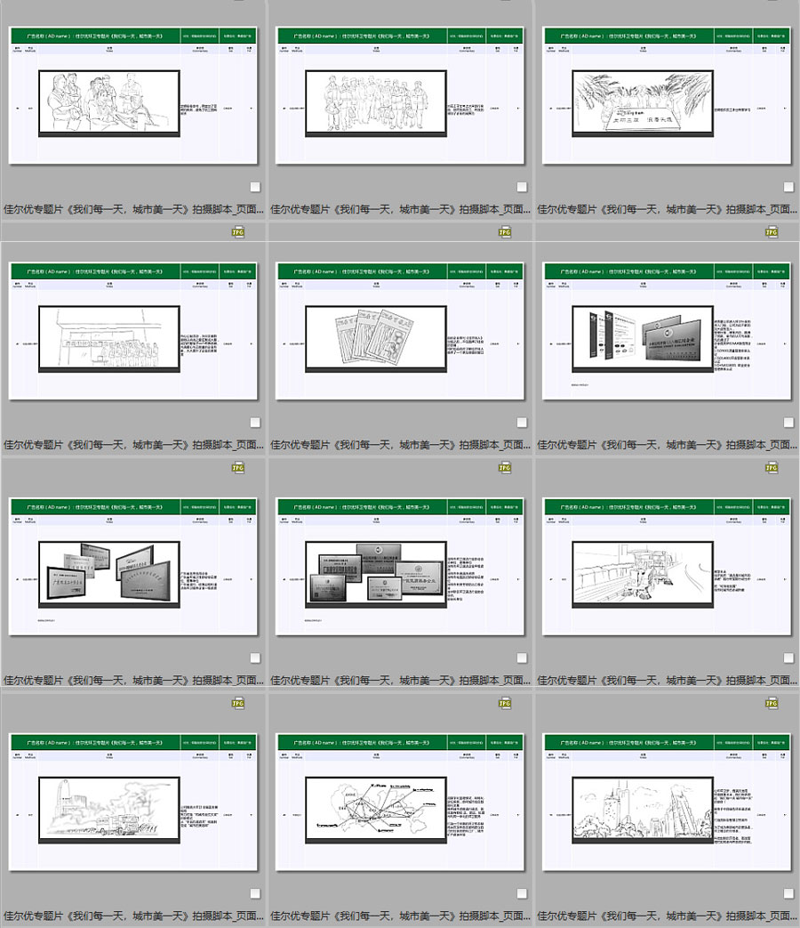 佳尔优专题片《我们每一天，城市美一天》拍摄脚本11